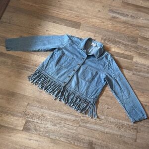 CMC By Color Me Cotton Fringe Denim Jacket S